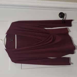 Burgandy Faux Wrap Top
